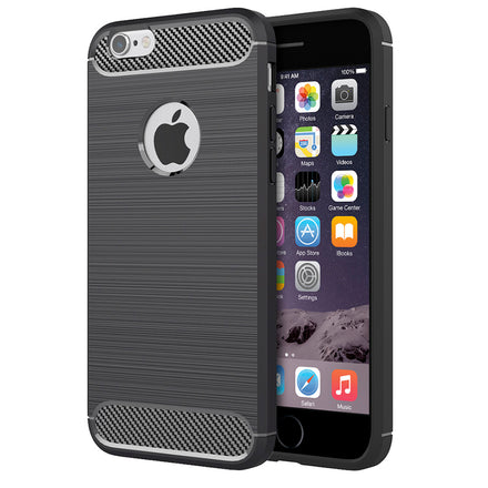 Funda Premium Fibra De Carbono Para iPhone Suave Flexible Color Negro