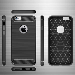 Funda Premium Fibra De Carbono Para iPhone Suave Flexible Color Negro