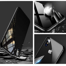 Cargar imagen en el visor de la galería, Funda Magnetica Para iPhone 6 6s 7 8 X XS Max Xr  Bumper Aluminio Negro y Mica Cristal Templado Parte Trasera