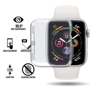 Funda Apple Watch Transparente Flexible Para Series 1 2 3 Pantalla Completa 38 y 42 mm