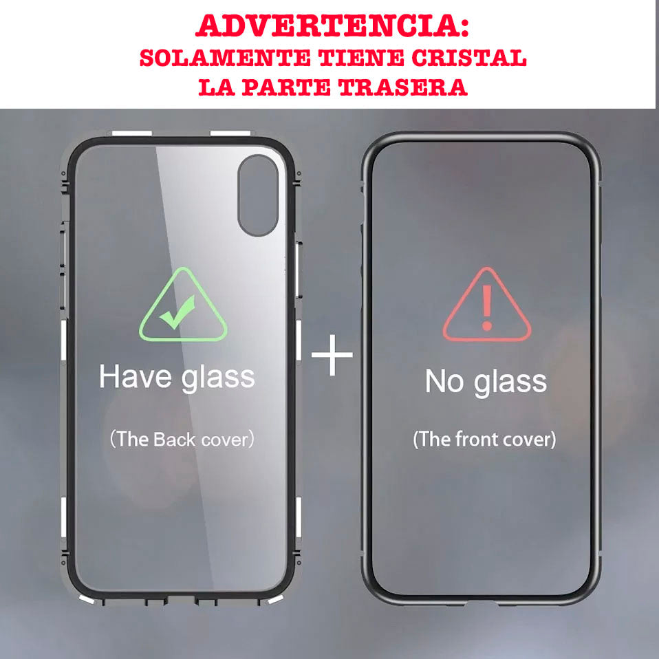 Funda de aluminio y cristal templado para iPhone XS Max