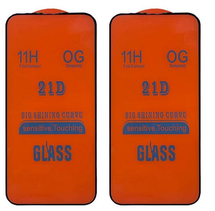 2 Piezas Mica Cristal Templado Pemium 21D Dureza 11H para iPhone 12 Mini / 13 Mini Pantalla 6.7 Pulgada (2 Piezas)