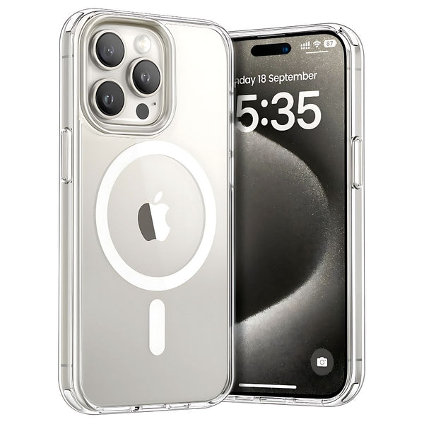 Funda Transparente para iPhone con MagSafe – Carga Inalámbrica Rápida, Protección 360°, Diseño Antigolpes y Antideslizante