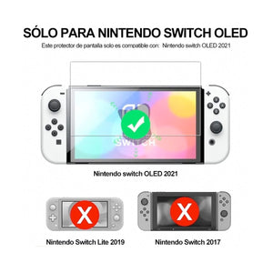 2 Piezas Mica Cristal Templado Nintendo Switch Oled 2021.